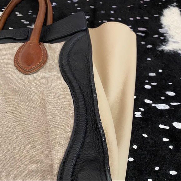 Celine Natural Canvas and Leather Luggage Tote Bag - Picture 6 of 14